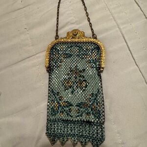 Vintage Mandalian manufacturing co. Art deco enameled mesh evening purse, 1920’s